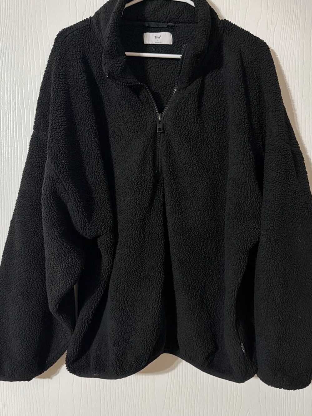 TNA Black Sherpa Quarter-Zip Pullover